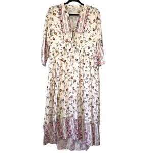 Jodifl Boho floral maxi flowy dress Smal Hi-lo D29